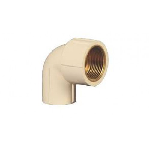 PRINCE CPVC ELBOW BRASS FEMALE 3/4" X1/2" INCHI / प्रिस सी वी सी  एलवो पौना Xआधा अन्दर चुडी पीतल वाली