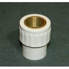 PRINCE CPVC SOCKET BRASS FEMALE 3/4" X1/2" INCHI / प्रिस सी वी सी सोकिट पौना Xआधा अन्दर चुडी पीतल वाली