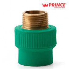 PRINCE PPR SOCKET BRASS MALE 3/4" X1/2" INCHI / प्रिस पी पी आर सोकिट पौना Xआधा बाहर  चुडी पीतल वाली