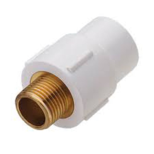 UPVC BRASS SOCKET MALE  WHITE FITTING 3/4 " X 1/2" INCHI / यु पी वी सी  सोकिट मेल बाहर चुडी वाली सफेद FITTING